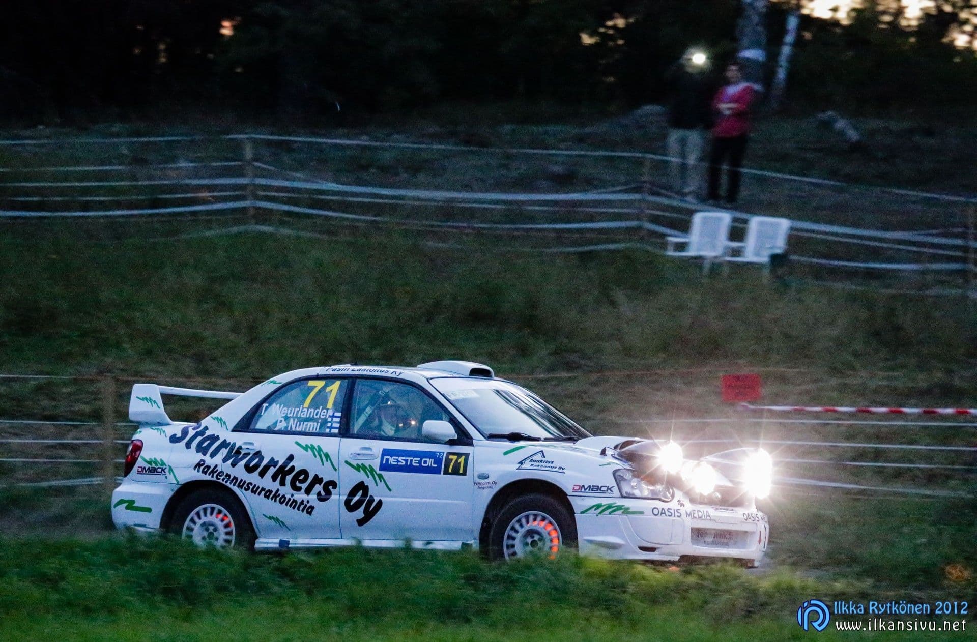 1/400 s, f/6,3, ISO 51200, 285 mm, EF100-400mm f/4.5-5.6L IS USM, Neste Oil Rally Finland 2012