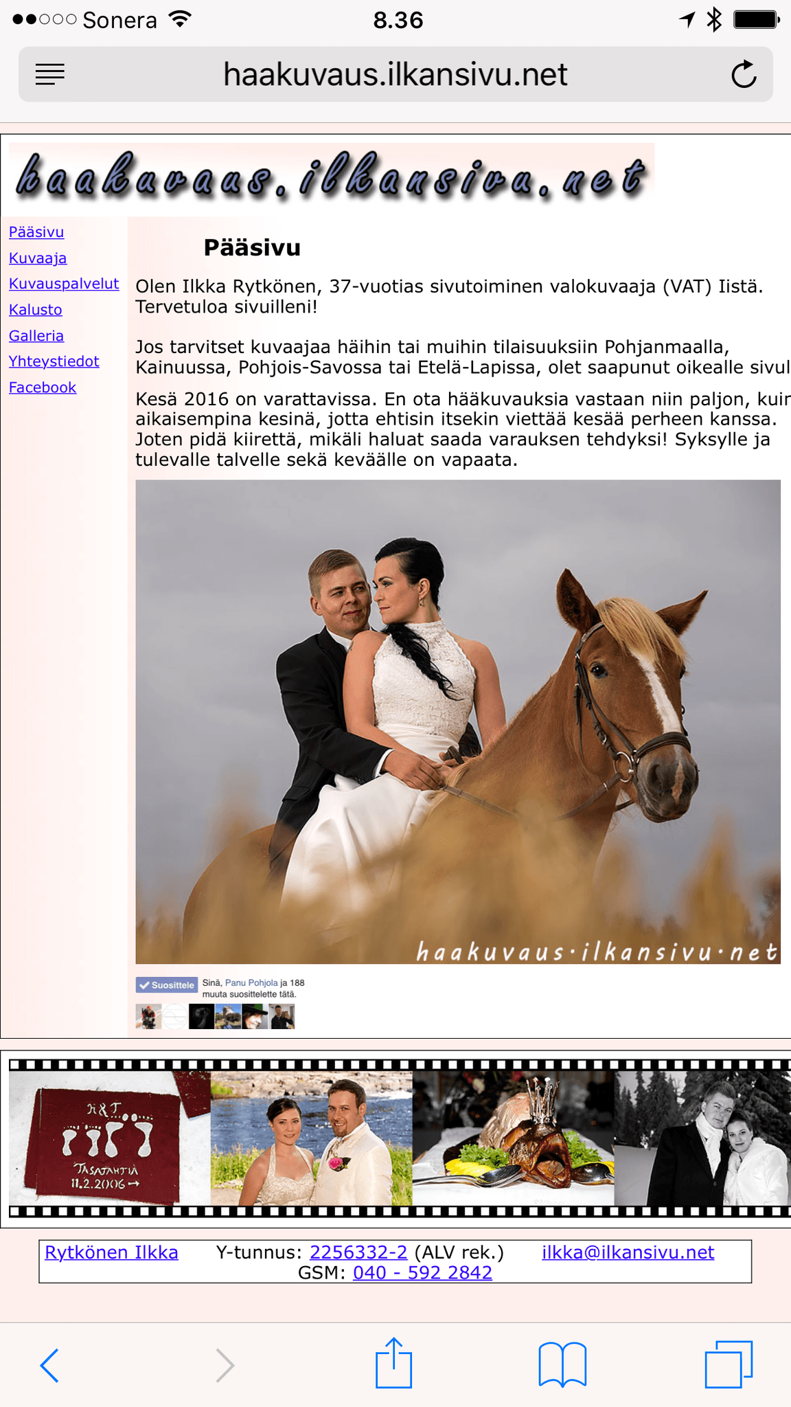 Vanha hääkuvaussivu